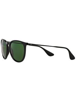 Ray-Ban RB4171 Women's Erika Polarised Oval Sunglasses - view 2, Black/Green