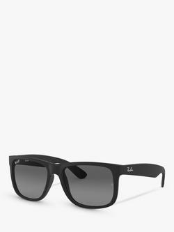 Ray-Ban RB4165 Justin Polarised Wayfarer Sunglasses, Black