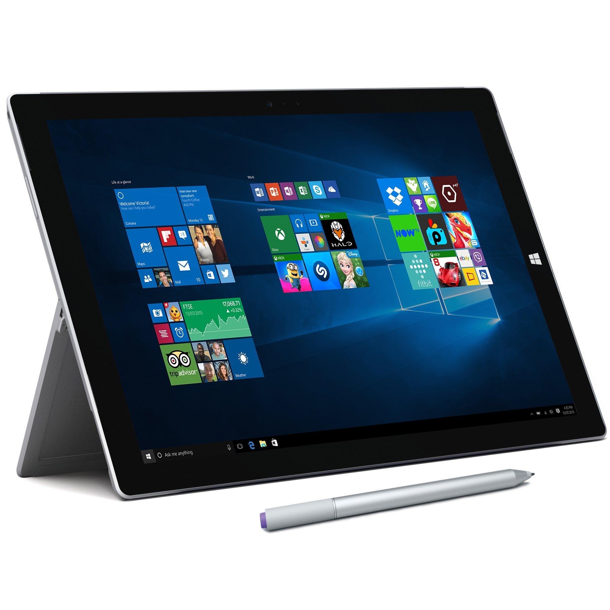 Microsoft Surface Pro 3, Intel Core i5, 4GB RAM, Windows 10 Pro, 12", 256GB, Wi-Fi, Silver