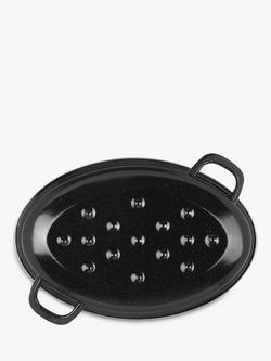 John Lewis Vitreous Enamel Non-Stick Self-Basting Roaster with Lid - view 2, Black