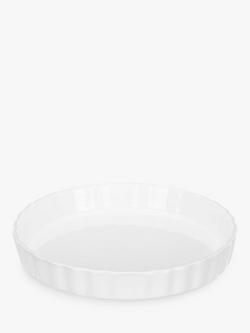 John Lewis Porcelain Round Flan Oven Dish, 26cm, White, White