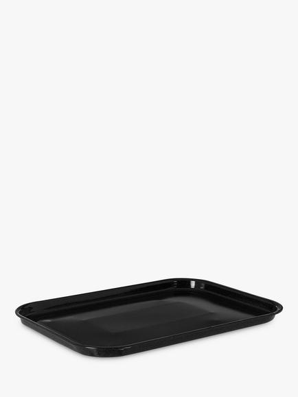John Lewis Vitreous Enamel Non-Stick Oven Tray, 42cm - view 2, Black