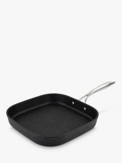 Eaziglide Neverstick2 Aluminium Non-Stick Square Grill Pan, 28cm, Grey