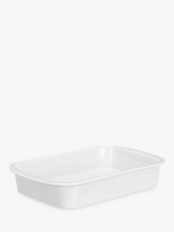 John Lewis Porcelain Rectangular Roaster Oven Dish, 32cm, White