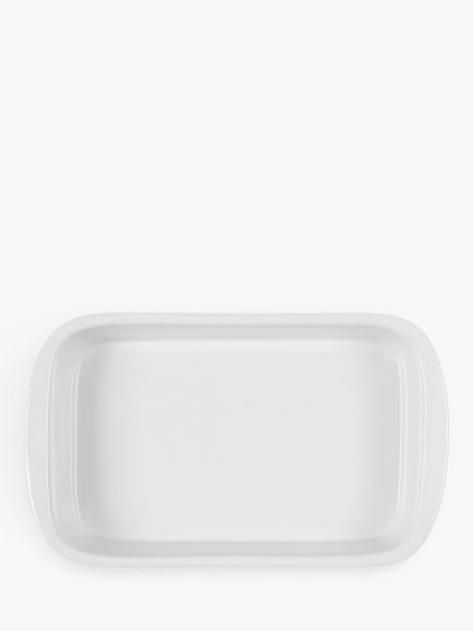 John Lewis Porcelain Rectangular Roaster Oven Dish, 32cm - view 2, White