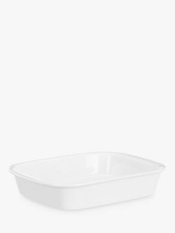 John Lewis Porcelain Rectangular Roaster Oven Dish, 26cm, White, White