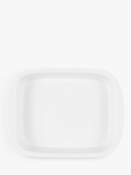 John Lewis Porcelain Rectangular Roaster Oven Dish, 26cm, White - view 2, White