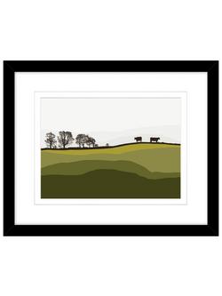 John Lewis Jacky Al-Samarraie 'Cows At Lochans', Framed Print & Mount, 44 x 54cm, Multi