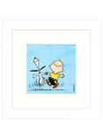 John Lewis Peanuts 'Snoopy and Charlie Brown' Framed Print, 23 x 23cm