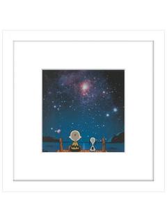John Lewis Peanuts 'Snoopy and Charlie Stargazing' Framed Print, 23 x 23cm