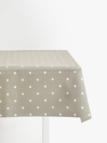 John Lewis New Dots Oilcloth Tablecloth Fabric, Pearl Grey