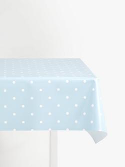 John Lewis New Dots Oilcloth Tablecloth Fabric, Blue
