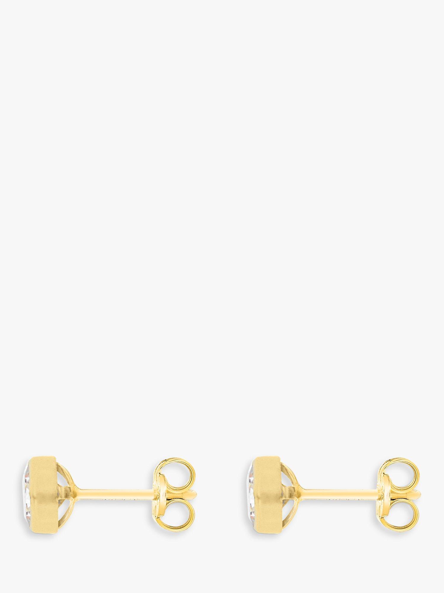 Product image 5 of 9, which shows IBB 9ct Yellow Gold Cubic Zirconia Pendant and Stud Earrings Set, Gold