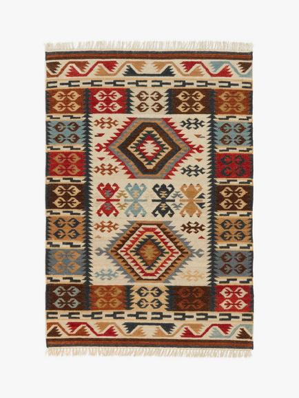 John Lewis Fusion Manisa Kelim Flatweave Wool Rich Rug, Multi