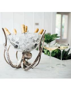 Culinary Concepts Octopus Stand and Glass Bowl - view 2, Silver