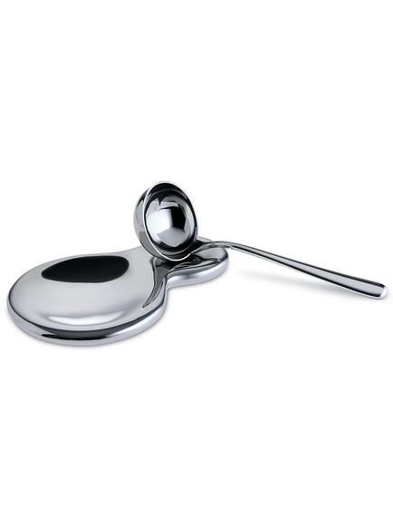 Alessi T-1000 Stainless Steel Spoon Rest - view 2, Silver