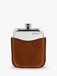 English Pewter Company Pewter Hip Flask with Leather Pouch, 170ml, Pewter/Brown