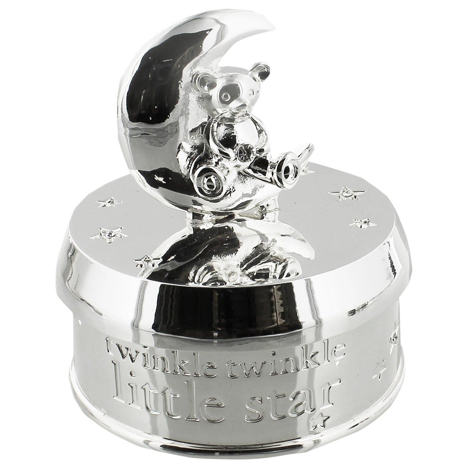 John Lewis Moon and Teddy Musical Box, Silver Plated