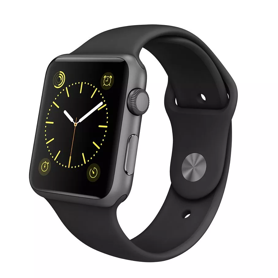 Apple Watch Sport 1st Gen with 42mm Space Grey Aluminium Case Sport Band Black