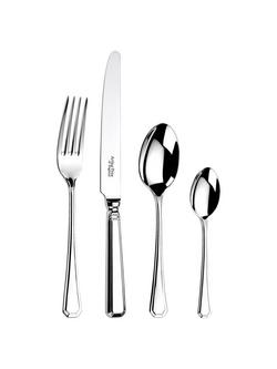 Arthur Price Grecian Stainless Steel Cutlery Set, 24 Piece/4 Place Settings, Silver