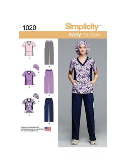Simplicity Women's Scrubs Sewing Pattern, 1020, 