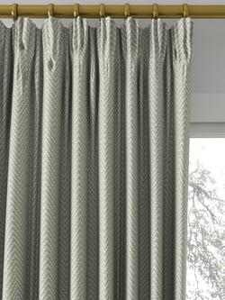 John Lewis Herringbone Made to Measure Curtains or Roman Blind, Slate - view 2, Slate