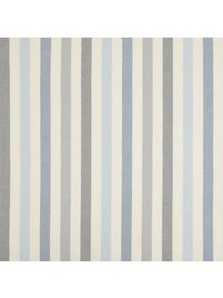 John Lewis Penzance Stripe Made to Measure Curtains or Roman Blind, Blue, Blue