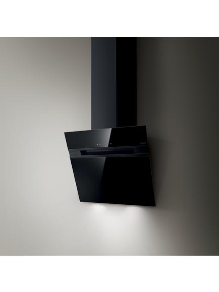 Elica Ascent LED 60cm Wall Mounted Chimney Cooker Hood, Black Glass