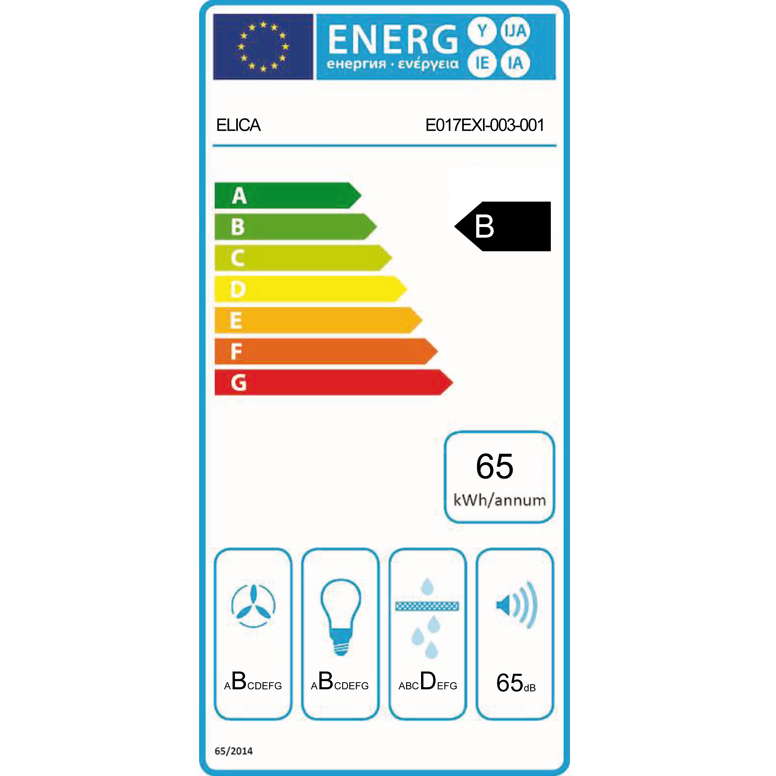 This item is rated B for energy efficiency on a scale from A+++ (most efficient) to D (least efficient).