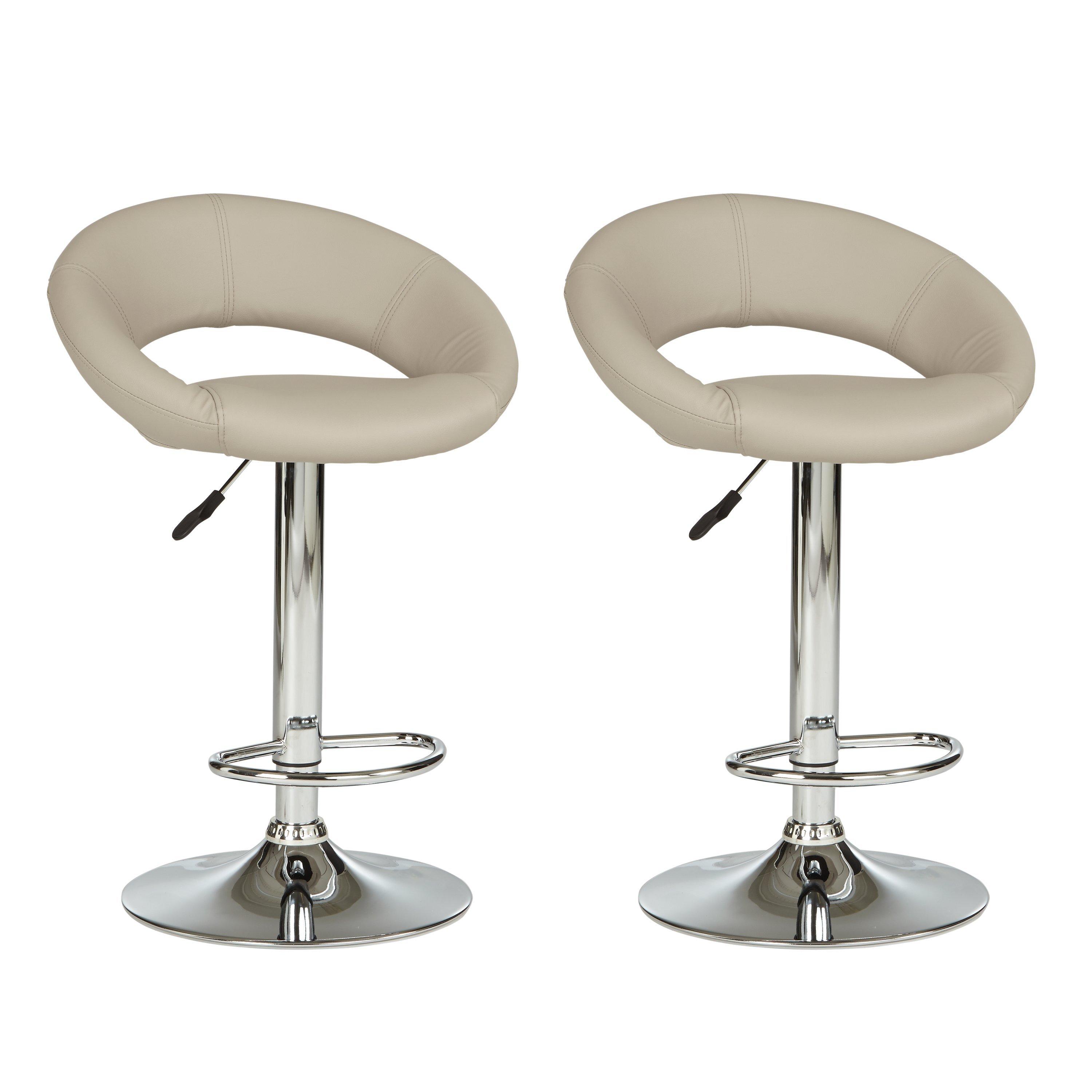 John Lewis & Partners Oliver Bar Stools, Set of 2, Taupe