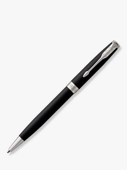 PARKER Sonnet Matt Lacquer Ballpoint Pen, Black/Silver, Black / Silver