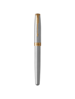 PARKER Sonnet Stainless Steel GT Fountain Pen - view 2, Silver/Gold