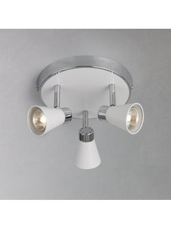 John Lewis Logan GU10 LED 3 Spotlight Ceiling Plate, White