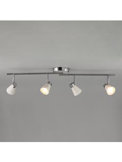 John Lewis Logan GU10 LED 4 Spotlight Ceiling Bar, White