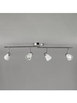 John Lewis Logan GU10 LED 4 Spotlight Ceiling Bar - view 2, White