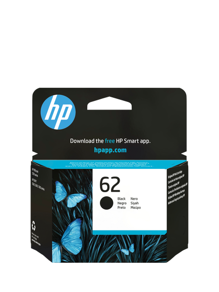 HP 62 Black Original Ink Cartridge, Single, Instant Ink Compatible, 