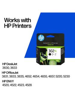 HP 302 XL Black Original Ink Cartridge, Single, Instant Ink Compatible - view 2, Black