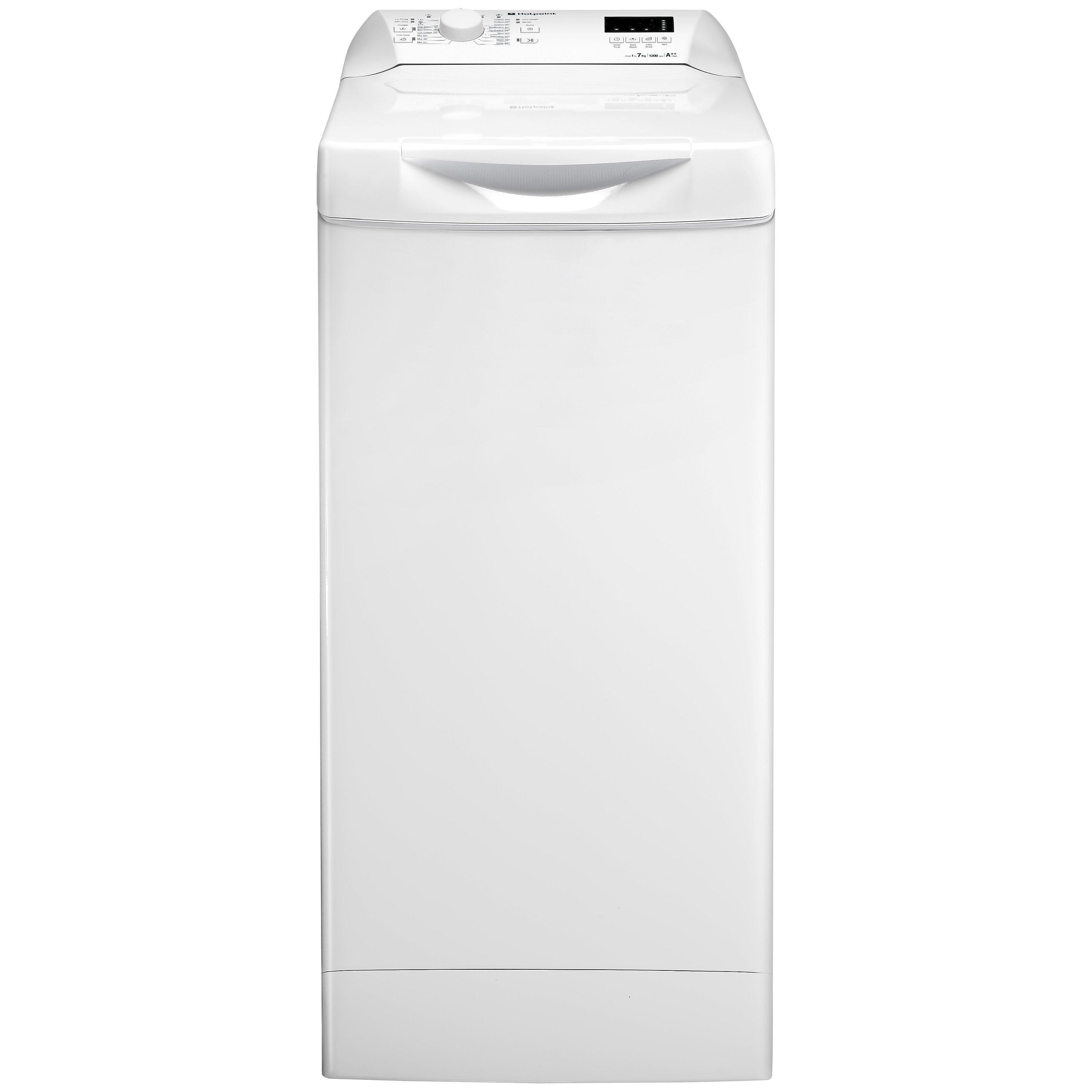 Hotpoint Futura WMTF722H Top Loading Freestanding Washing Machine, A++ Energy Rating, 7kg Load, 1200rpm Spin, White