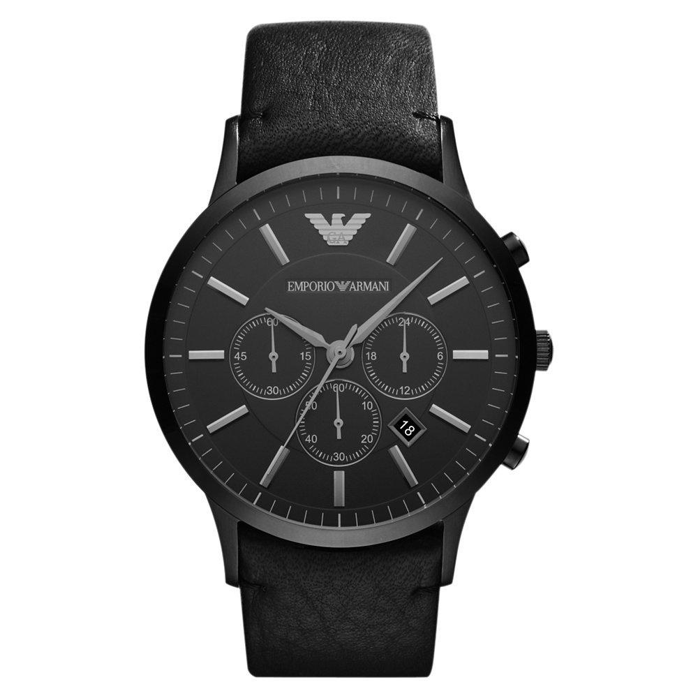 Emporio Armani Hombre Relojes De Hombre Reloj Emporio Armani Three-hand  Date Marrón Cuero Esfera Azul Relojes Emporio Armani Hombre