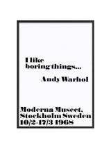 John Lewis Andy Warhol 'I Like Boring Things' Framed Print, 103 x 73cm, Black/White