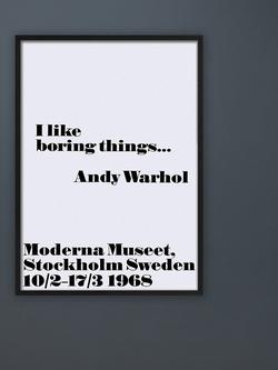 John Lewis Andy Warhol 'I Like Boring Things' Framed Print, 103 x 73cm, Black/White - view 2, Black/White