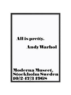 John Lewis Andy Warhol 'All Is Pretty' Framed Print, 103 x 73cm, Black/White, Black/White