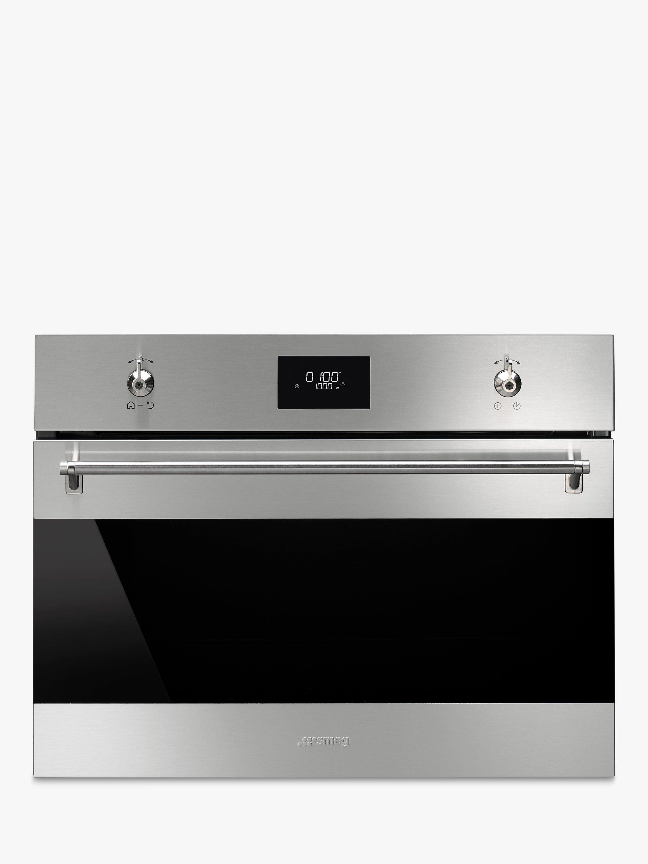 Smeg SF4309MX Classic Compact Microwave Oven with Grill, Stainless Steel
