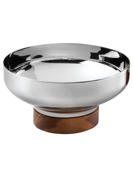 Robert Welch Limbrey Stainless Steel Bowl with Walnut Wood Base, 12.5cm, Silver