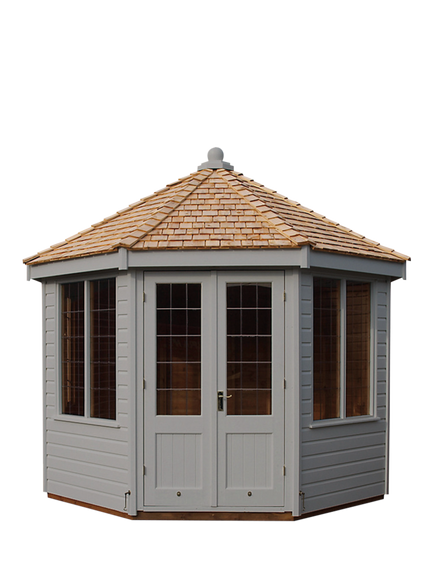 Crane Garden Buildings Scandinavian Redwood Round Pavilion Summerhouse, 3 x 3m, Flint