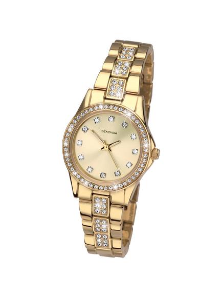 Sekonda 2020.27 Women's Diamante Bracelet Strap Watch, Gold - view 2, Gold