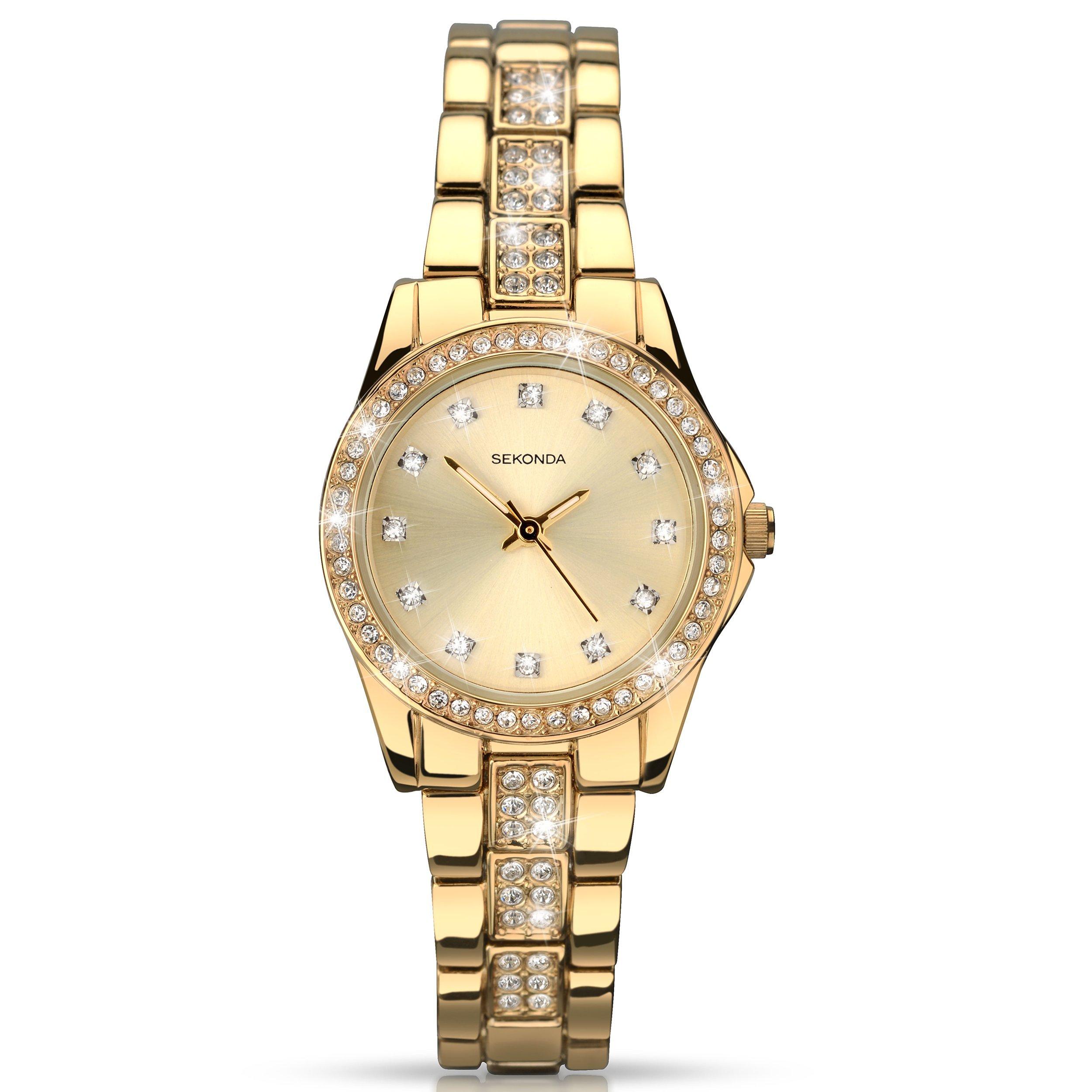 Sekonda 2020.27 Women s Diamante Bracelet Strap Watch Gold