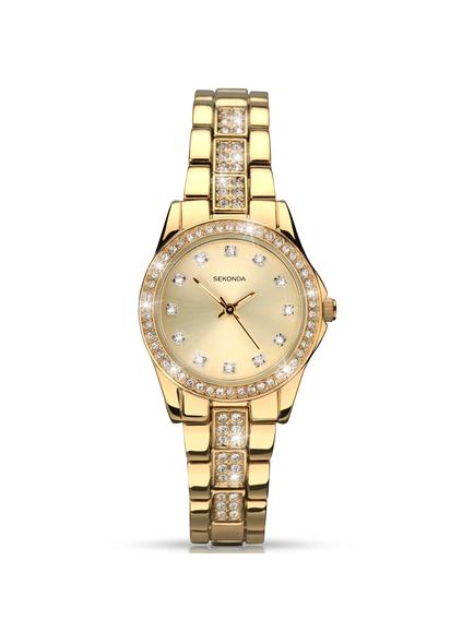 Sekonda 2020.27 Women's Diamante Bracelet Strap Watch, Gold, Gold