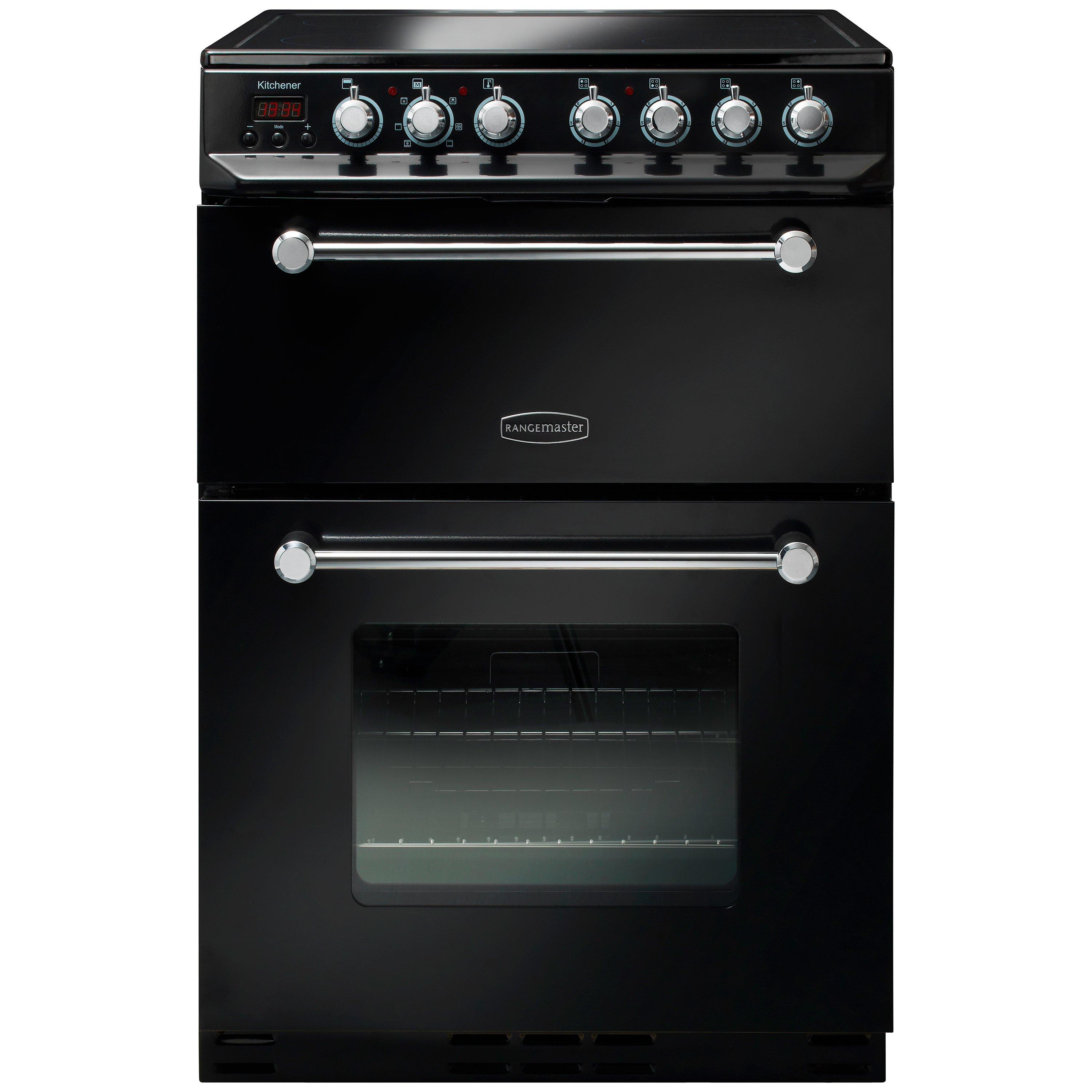 Rangemaster Kitchener 60cm KCH60ECBL/C Electric Range Cooker, Black
