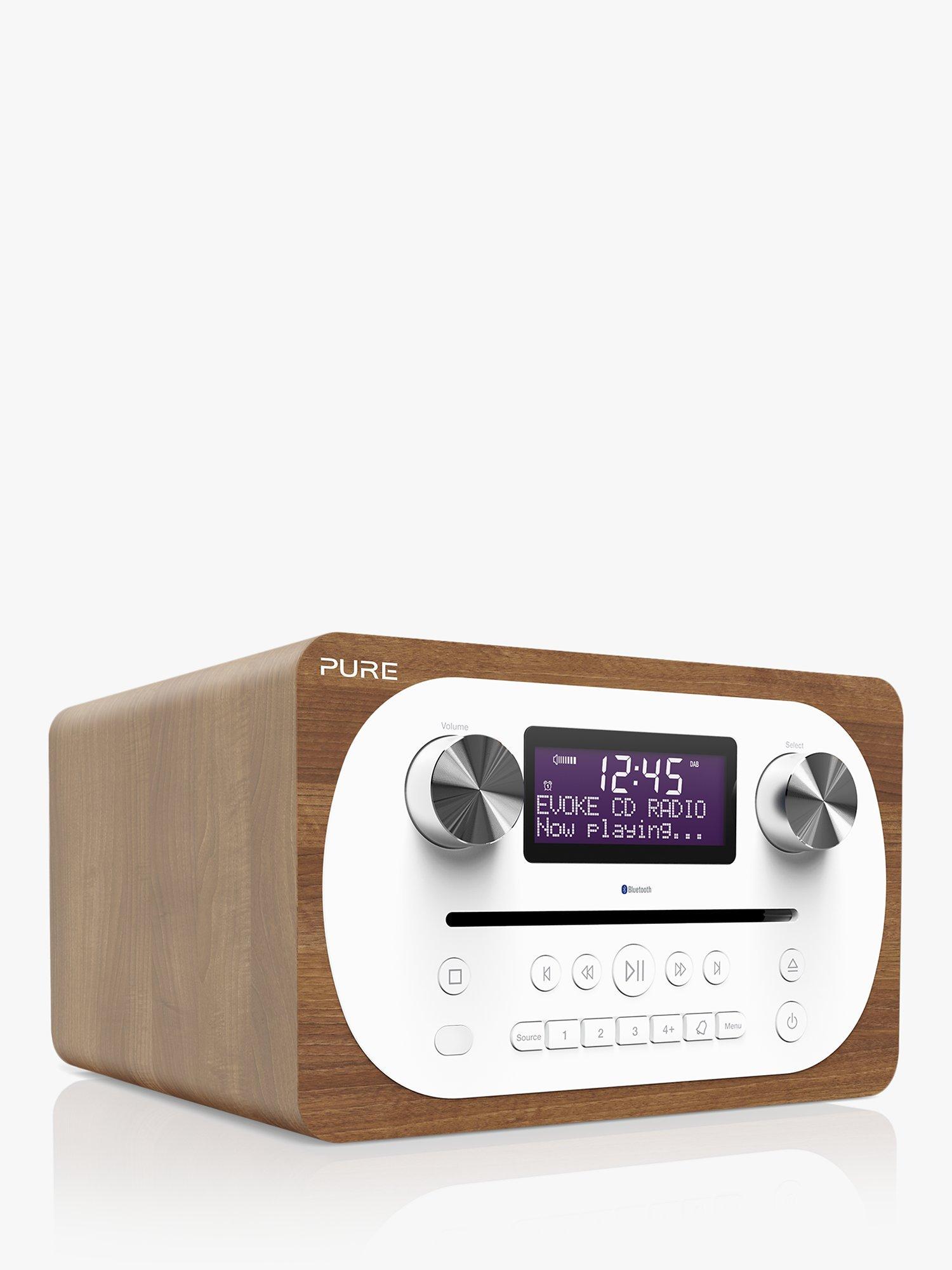 Pure Evoke C-D4 DAB+/FM Bluetooth Compact All-In-One Music System With Remote Control, Walnut